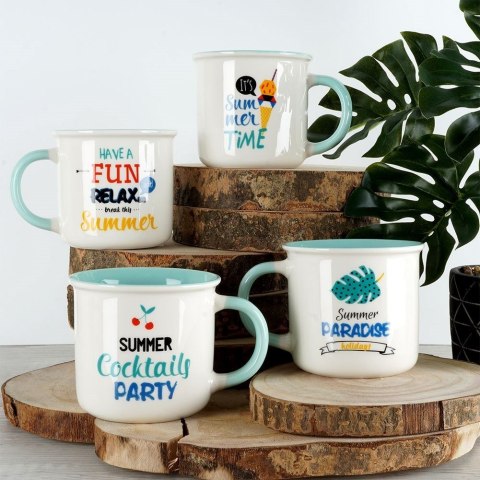 Kubek porcelanowy z dekorem summer time 380 ml Kubek porcelanowy z dekorem summer time 380 ml
