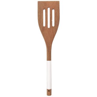 Łopatka kuchenna drewniana akacjowa ażurowa 30 cm do mieszania przewracania mieszania