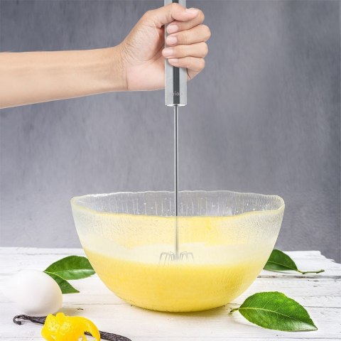 Mieszadło obrotowe stalowe trzepaczka ubijaczka obrotowa ręczna mikser ręczny 36 cm Mieszadło obrotowe stalowe trzepaczka ubijaczka obrotowa ręczna mikser ręczny 36 cm