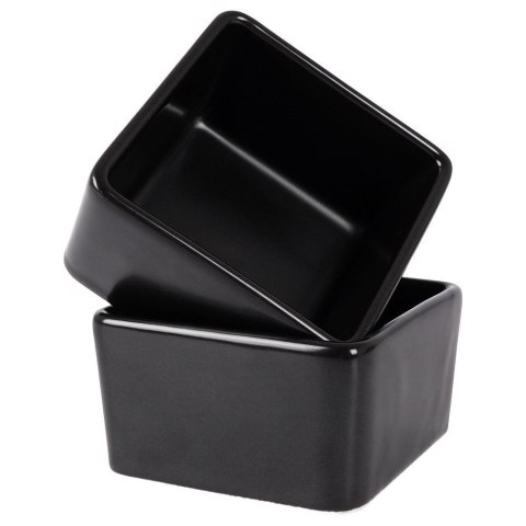 Miseczki miski do dipów na przekąski ceramiczna czarna zestaw 2 szt. Miseczki miski do dipów na przekąski ceramiczna czarna zestaw 2 szt.