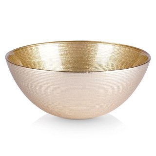 Miska salaterka szklana do sałatek złota okrągła 15 cm 600 ml