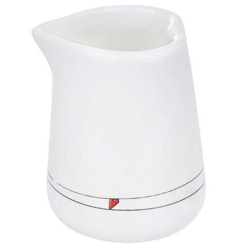 Mlecznik / dzbanuszek na mleko ceramiczny biały SERDUSZKA 120 ml