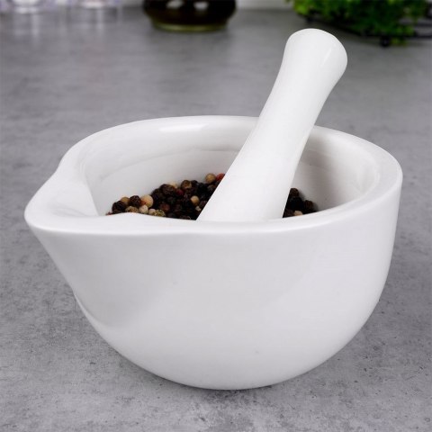 Moździerz do przypraw porcelanowy biały Moździerz do przypraw porcelanowy biały