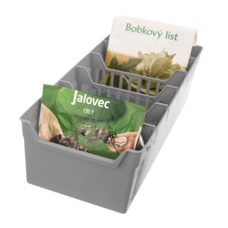 Organizer pojemnik kuchenny na przyprawy torebki dzielony szary