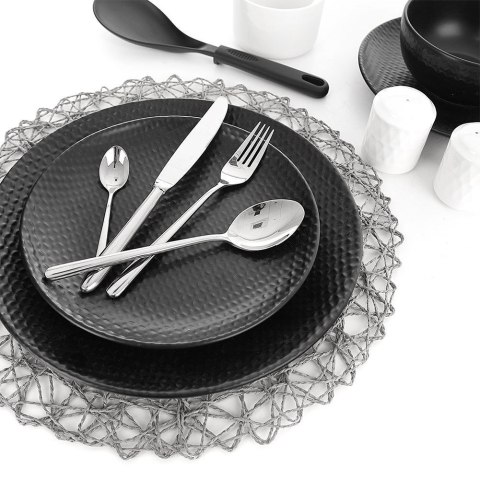 Podkładka pod talerz sztućce okrągła / mata kuchenna papierowa szara 35 cm