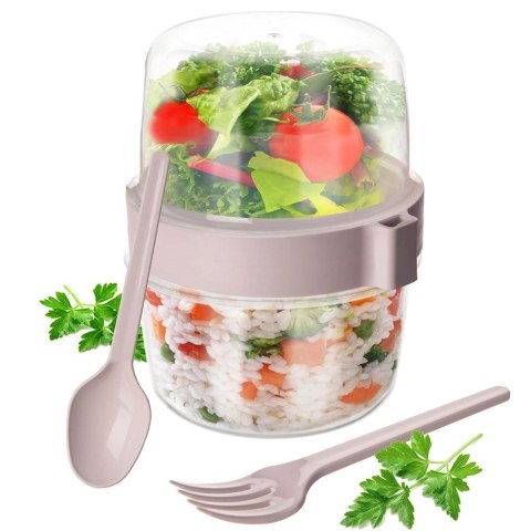 Pojemnik kubek na jogurt z łyżeczką lunchbox 370 ml Pojemnik kubek na jogurt z łyżeczką lunchbox 370 ml