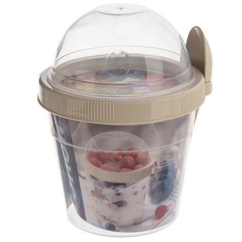 Pojemnik kubek na jogurt z łyżeczką lunchbox 400 ml Pojemnik kubek na jogurt z łyżeczką lunchbox 400 ml