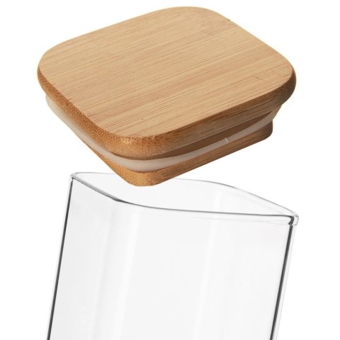 Pojemnik na produkty sypkie szklany z pokrywką i uszczelką 1,5 l Pojemnik na produkty sypkie szklany z pokrywką i uszczelką 1,5 l