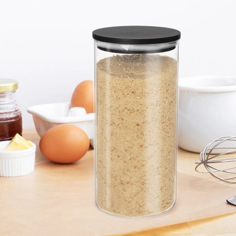 Pojemnik na produkty sypkie szklany z pokrywką i uszczelką 980 ml Pojemnik na produkty sypkie szklany z pokrywką i uszczelką 980 ml