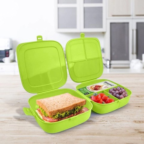 Pojemnik śniadaniowy lunchbox dzielony zielony 2x700 ml Pojemnik śniadaniowy lunchbox dzielony zielony 2x700 ml