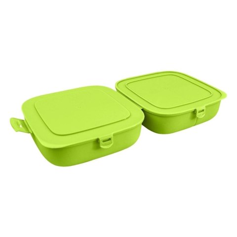 Pojemnik śniadaniowy lunchbox dzielony zielony 2x700 ml Pojemnik śniadaniowy lunchbox dzielony zielony 2x700 ml