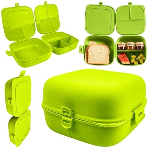 Pojemnik śniadaniowy lunchbox dzielony zielony 2x700 ml Pojemnik śniadaniowy lunchbox dzielony zielony 2x700 ml