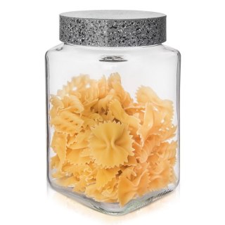 Pojemnik szklany kuchenny na produkty sypkie / słój zakręcany kwadratowy 1,5 l