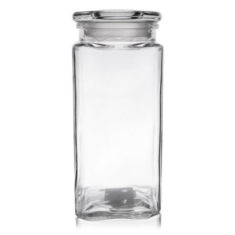 Pojemnik szklany kuchenny słój słoik kwadratowy z pokrywką 1,8 l retro Pojemnik szklany kuchenny słój słoik kwadratowy z pokrywką 1,8 l retro