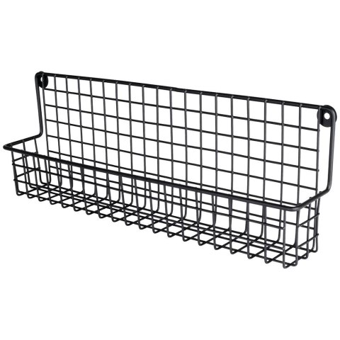 Półka ścienna na przyprawy metalowa czarna loft 39,5x6,5x14cm Półka ścienna na przyprawy metalowa czarna loft 39,5x6,5x14cm