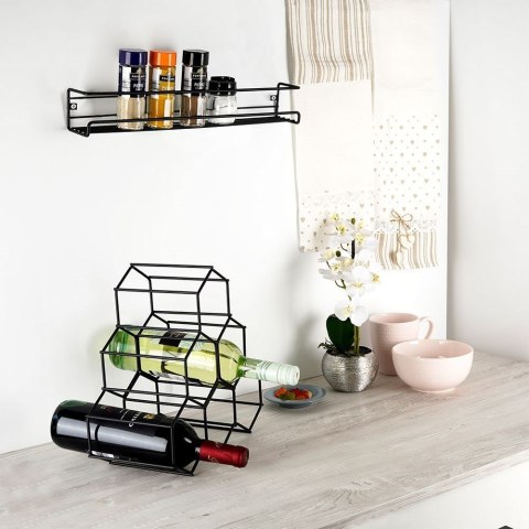 Półka ścienna na przyprawy metalowa czarna loft 40x6,5x6,5 cm Półka ścienna na przyprawy metalowa czarna loft 40x6,5x6,5 cm