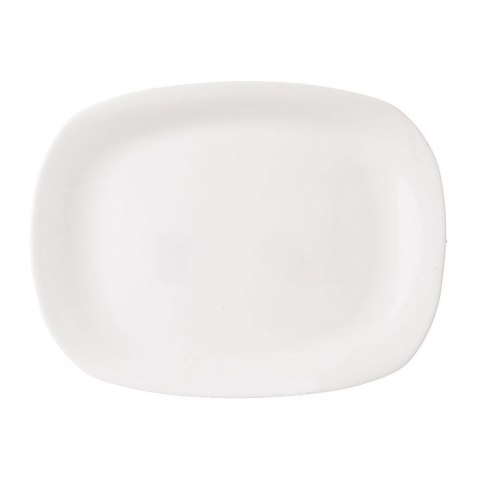 Półmisek szklany biały prostokątny talerz patera szklana 28x21 cm