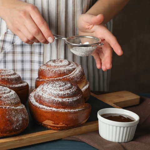 Sitko kuchenne stalowe z rączką okrągłe cedzak durszlak przesiewacz 12 cm Sitko kuchenne stalowe z rączką okrągłe cedzak durszlak przesiewacz 12 cm