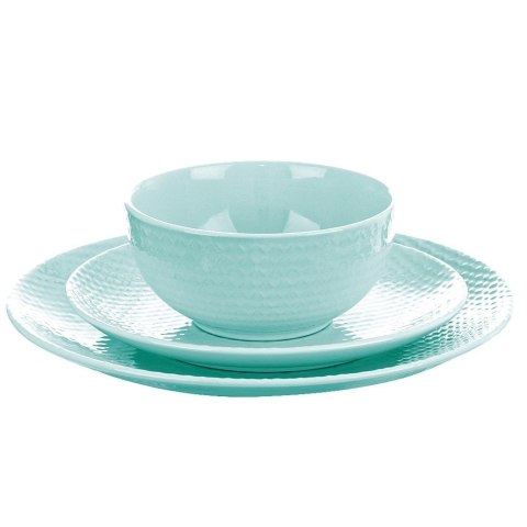Talerz deserowy płaski płytki ceramiczny pastelowy zielony RELIEF 21 cm Talerz deserowy płaski płytki ceramiczny pastelowy zielony RELIEF 21 cm