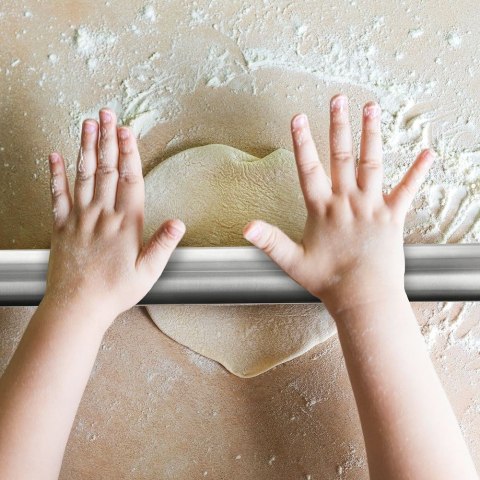 Wałek cukierniczy do ciasta masy cukrowej lukru stalowy 40 cm Wałek cukierniczy do ciasta masy cukrowej lukru stalowy 40 cm