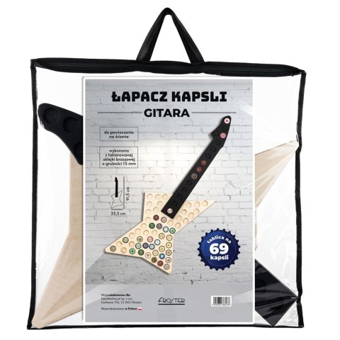 Łapacz Kapsli Gitara tablica na kapsle dla piwosza Łapacz Kapsli Gitara tablica na kapsle dla piwosza
