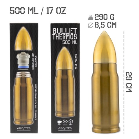 Termos Pocisk 500 ml - prezent dla niego - dla ojca - dla fana militariów Termos Pocisk 500 ml - prezent dla niego - dla ojca - dla fana militariów