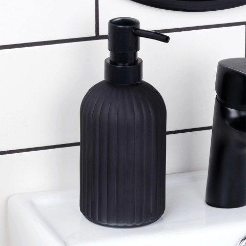 Dozownik do mydła szklany czarny 400 ml Dozownik do mydła szklany czarny 400 ml