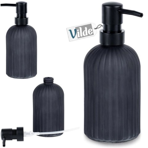 Dozownik do mydła szklany czarny 400 ml Dozownik do mydła szklany czarny 400 ml