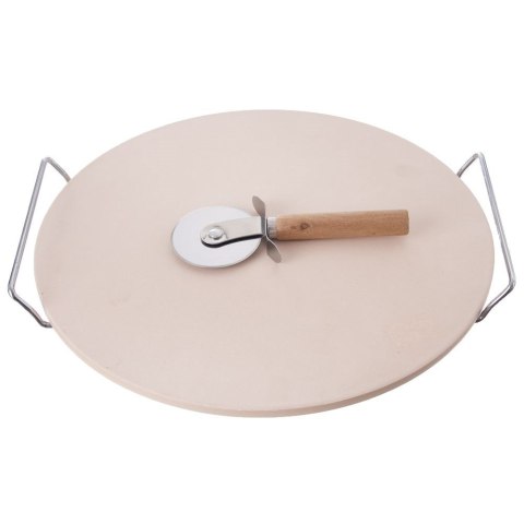 MEGA ZESTAW DO PIZZY NÓŻ + STOJAK + KAMIEŃ 33CM