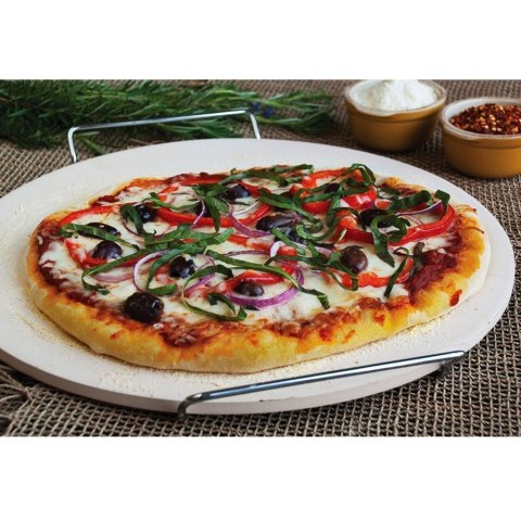 MEGA ZESTAW DO PIZZY NÓŻ + STOJAK + KAMIEŃ 33CM