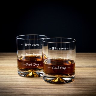 Etui na whisky ze szklankami Who cares męża niego