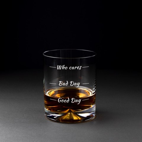 Etui na whisky ze szklankami Who cares męża niego Etui na whisky ze szklankami Who cares męża niego