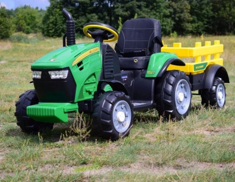 WIELKI TRAKTOR HALLO BABY Z PRZYCZEPĄ, PILOT, APLIKACJA/T990