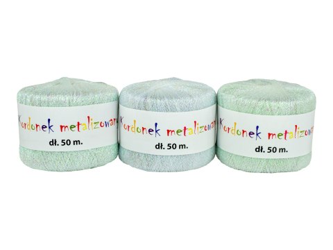 Kordonek metalizowany perłowy 2mm x 50m, op.3szt. KOB-03 Kordonek metalizowany perłowy 2mm x 50m, op.3szt. KOB-03