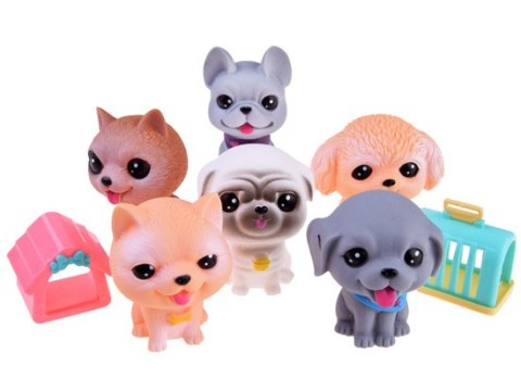 Zestaw gumowe figurki pieski psy 6szt ZA4786 Zestaw gumowe figurki pieski psy 6szt ZA4786