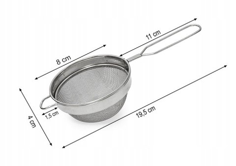 Sitko 8cm nierdzewne z rączką siteczko kuchenne uniwersalne cedzak stalowe CS102 Sitko 8cm nierdzewne z rączką siteczko kuchenne uniwersalne cedzak stalowe CS102