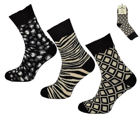 Skarpeta cosy czarna wzorowana mix 35-38 / 39-42 Skarpeta cosy czarna wzorowana mix 35-38 / 39-42