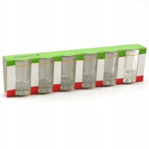 Kieliszki do wódki 25ml 6sztuk X złoty pasek Kieliszki do wódki 25ml 6sztuk X złoty pasek