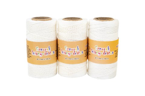 Sznurek lniany 3szt. dratwa 1mm x 100m SZD-2296 Sznurek lniany 3szt. dratwa 1mm x 100m SZD-2296