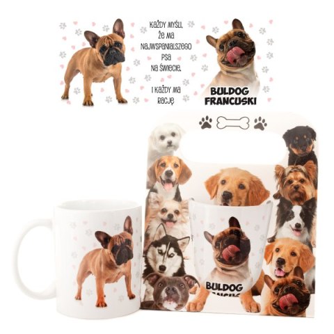 Kubek ceramiczny w ozdobnym opakowaniu - Buldog Francuski - "Każdy myśli, że ma..." Kubek ceramiczny w ozdobnym opakowaniu - Buldog Francuski - "Każdy myśli, że ma..."