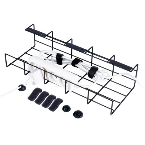 Organizer na kable pod blat biurka metalowy czarny Organizer na kable pod blat biurka metalowy czarny
