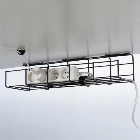 Organizer na kable pod blat biurka metalowy czarny Organizer na kable pod blat biurka metalowy czarny