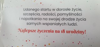 Pudełko na pieniądze 16 x 16cm kwadratowa 18stka Dowód Dziewczyna 3308-DD18