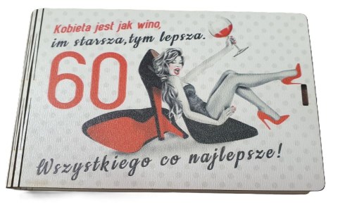 Pudełko na pieniądze 9,5 x 16cm banknotówka kolor SZPILKA 60-tka 3302-SZ60 Pudełko na pieniądze 9,5 x 16cm banknotówka kolor SZPILKA 60-tka 3302-SZ60
