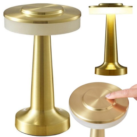 Lampka nocna stołowa dotykowa lampa 3 stopniowa do sypialni bezprzewodowa producenta 12309_ZŁ Lampka nocna stołowa dotykowa lampa 3 stopniowa do sypialni bezprzewodowa producenta 12309_ZŁ