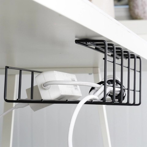 Organizer na kable pod blat biurka metalowy czarny Organizer na kable pod blat biurka metalowy czarny