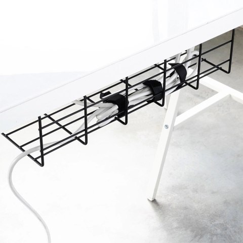 Organizer na kable pod blat biurka metalowy czarny Organizer na kable pod blat biurka metalowy czarny