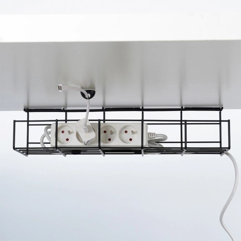 Organizer na kable pod blat biurka metalowy czarny Organizer na kable pod blat biurka metalowy czarny