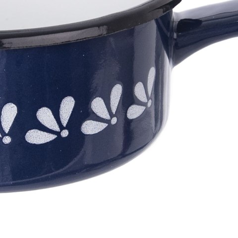 RONDELEK EMALIOWANY 12CM 600ML NIEBIESKI Z DEKOREM RONDELEK EMALIOWANY 12CM 600ML NIEBIESKI Z DEKOREM