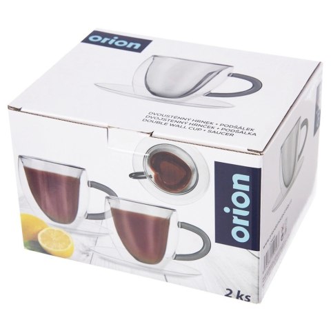 Filiżanki termiczne ze spodkiem z podwójną ścianką do kawy i herbaty DOUBLE 160 ml 2 szt. Filiżanki termiczne ze spodkiem z podwójną ścianką do kawy i herbaty DOUBLE 160 ml 2 szt.